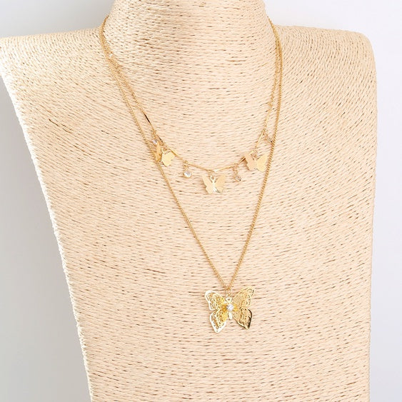 Double Woman’s Butterfly Necklace