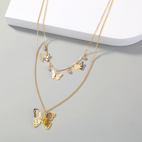 Double Woman’s Butterfly Necklace