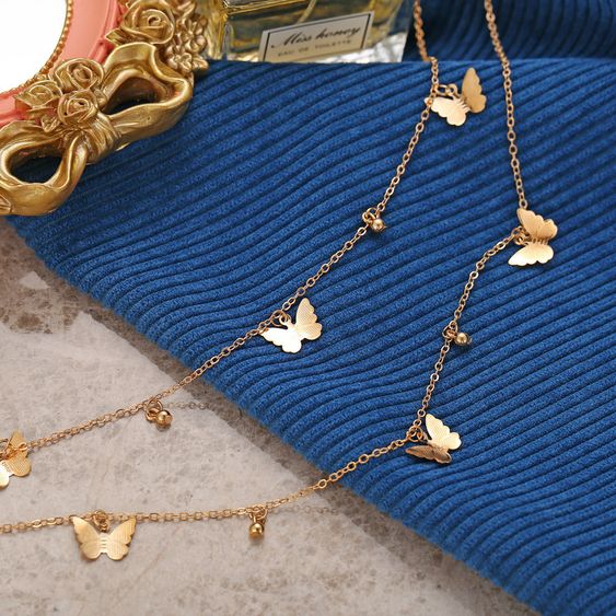 Collier pour Femme Woman’s Butterfly Necklace Simple Alloy