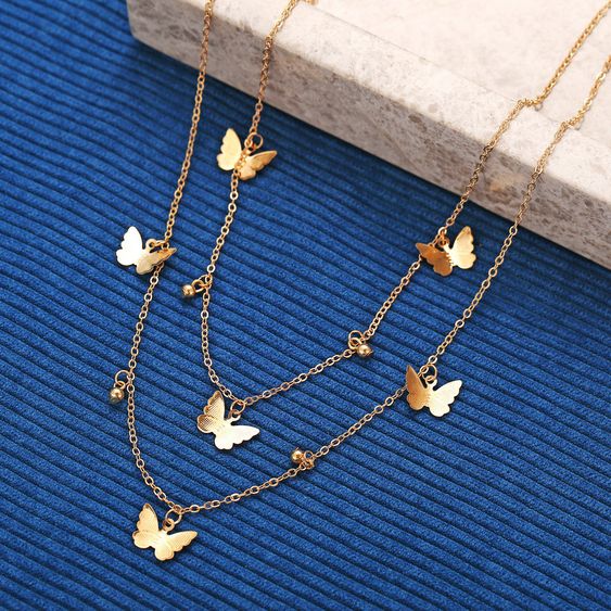 Collier pour Femme Woman’s Butterfly Necklace Simple Alloy