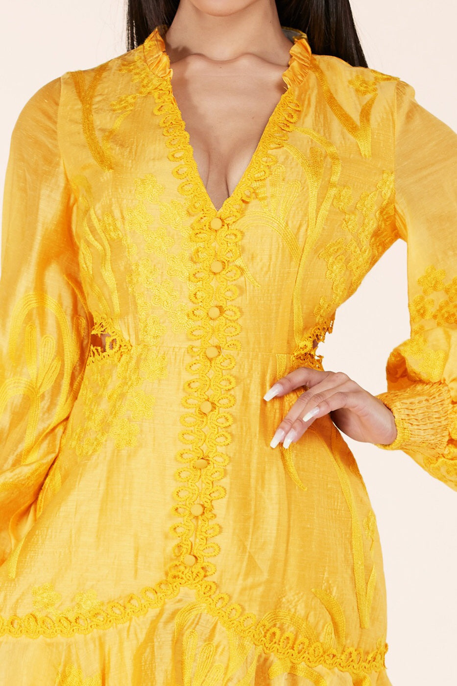 Beautiful Golden Mustard Embroidered Woman’s Fashion